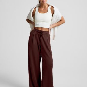 Luxe Sandwash Double Knit Wide Leg Pant