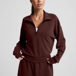 Luxe Sandwash Half Zip Pullover