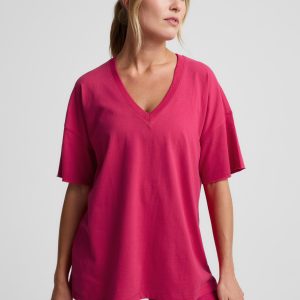 SoftKnit Better Than Ever Oversized V-Neck Cotton Tee