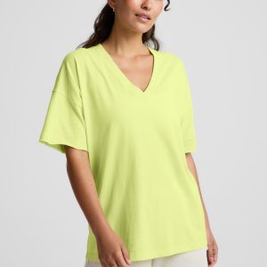SoftKnit Better Than Ever Oversized V-Neck Cotton Tee