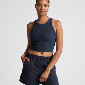 On Repeat Rib High Neck Cropped Tank