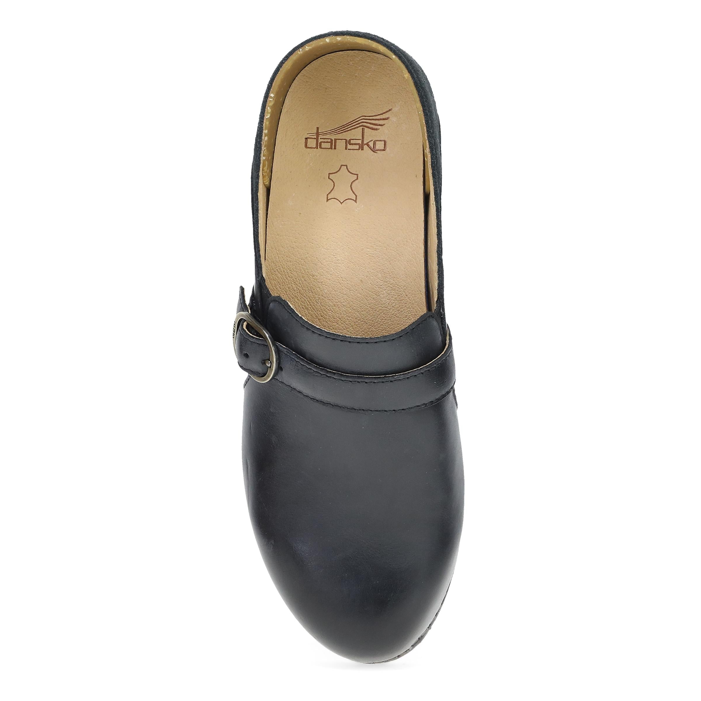 Margaret Black Burnished Calf Clog - Image 6