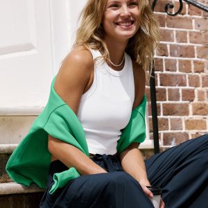 On Repeat Rib High Neck Cropped Tank