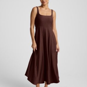 Featherweight At The Ready Square Neck Midi Dress