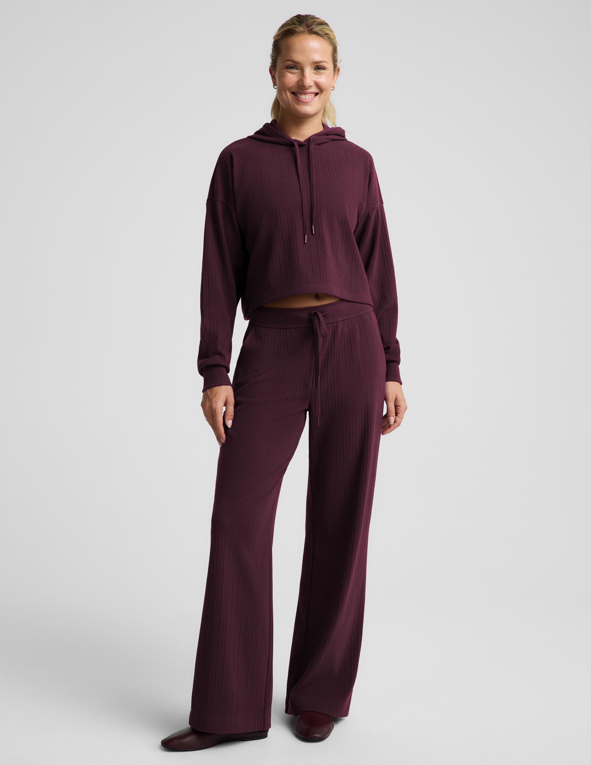 Breathe Easy Ribbed Wide Leg Pant
